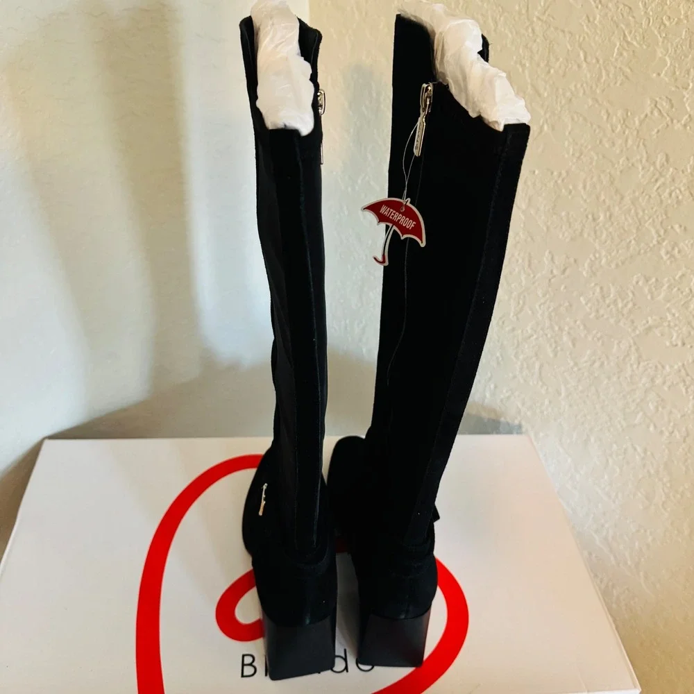 Blondo‎ Twyla Waterproof Knee High Suede Leather Boot, Black, Size 7, NWT